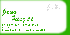 jeno huszti business card